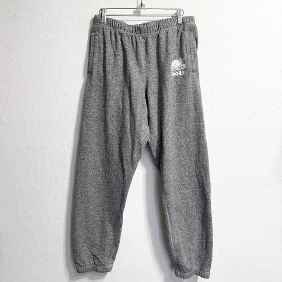 Roots Canada Sweatpants Men Medium Grey Drawstring Jogger Lounge Sweats - Picture 1 of 8